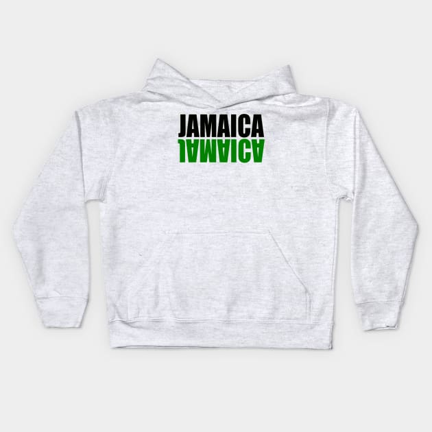 Jamaica a mirrored pattern in the colors colours of the Jamaican flag black green and gold white background Kids Hoodie by Artonmytee